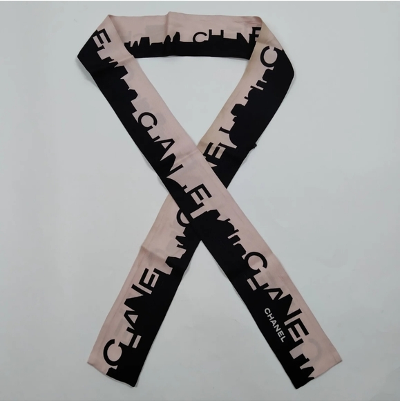 Chanel Scarf Silk Satin Wool Browns Silk Satin - Picture 8 of 9